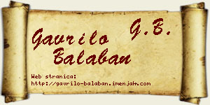 Gavrilo Balaban vizit kartica